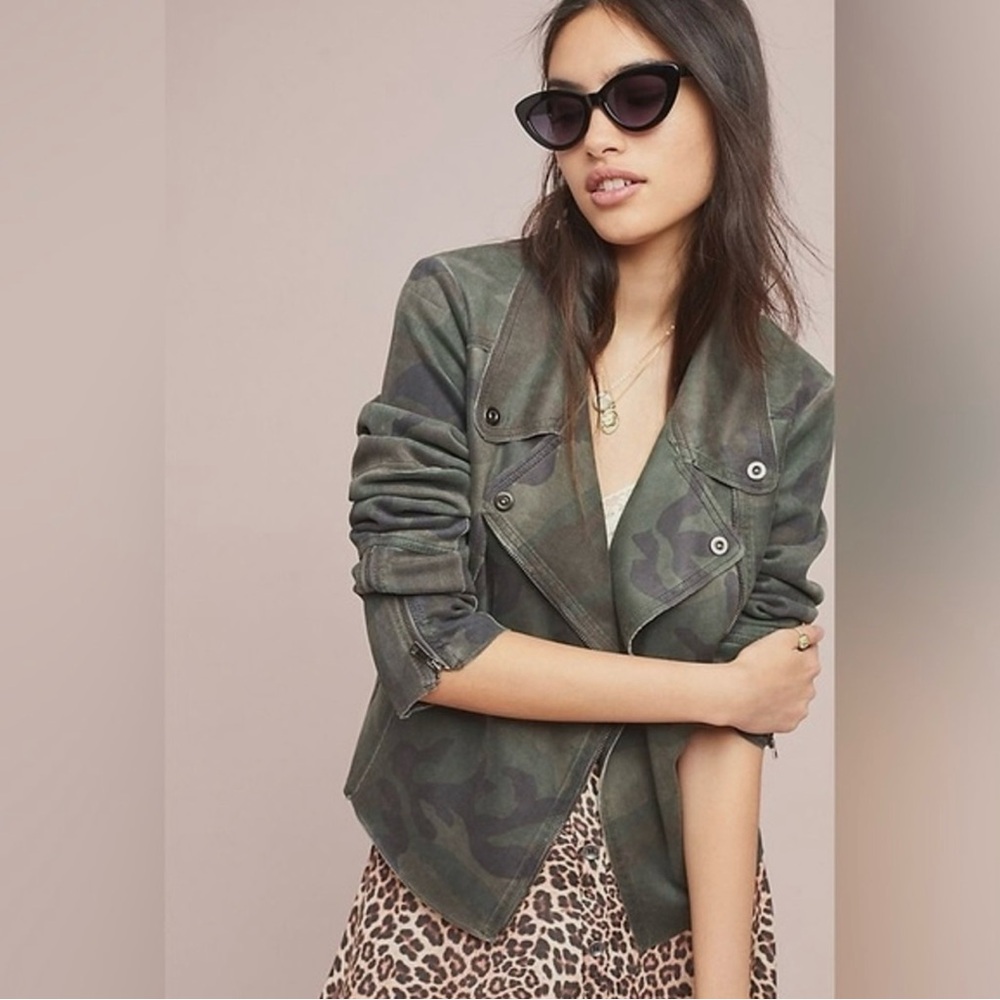 Marrakech Crop Moto Camouflage Jacket Size S